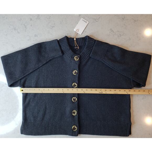 NWT QUINCE 100% Organic Cotton Cropped Cardigan Sweater Women's Medium in Gray - Picture 8 of 10